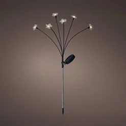 Décoration lumineuse Solaire à piquer au sol (H70 cm) Flowers Blanc chaud