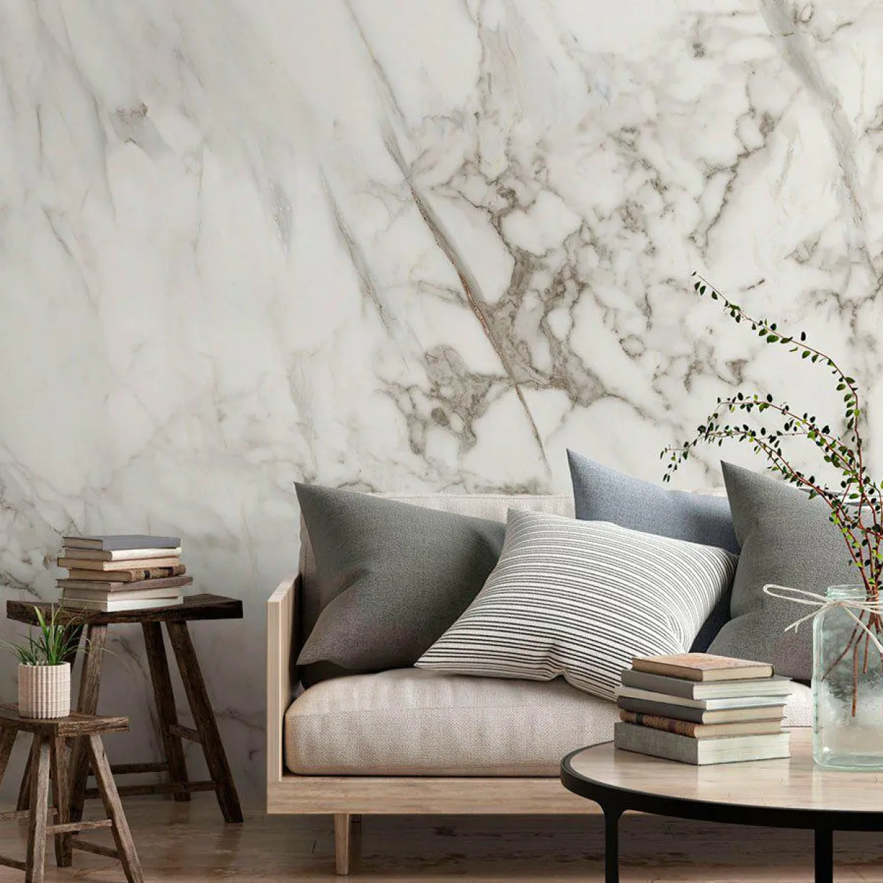 Décoration murale adhésive (321 x 260 cm) Brown Jasper Gris