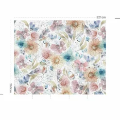 Décoration murale adhésive (321 x 260 cm) Florelie Multicolore