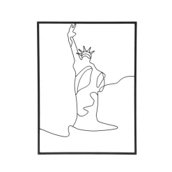 Décoration murale en métal (H80 cm) Statut de la Liberté Noir