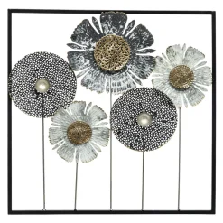 Décoration murale en métal (H50 cm) Floral Queen Argent