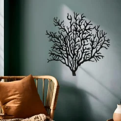 Décoration murale en métal (H56 cm) Corail Noir