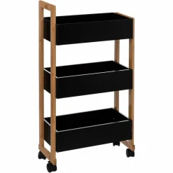 Desserte de cuisine 3 niveaux (H80 cm) Noir