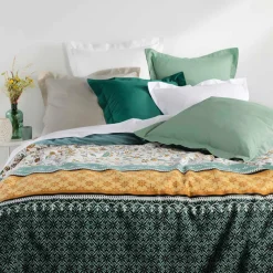 Drap housse coton bio (180 x 200 cm) Biolina Vert sauge