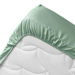 Drap housse coton bio (180 x 200 cm) Biolina Vert sauge