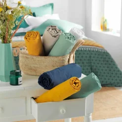 Drap housse coton bio (90 x 190 cm) Biolina Bleu nuit