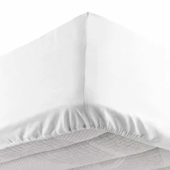 Drap housse coton lavé (140 x 190 cm) Linette Blanc