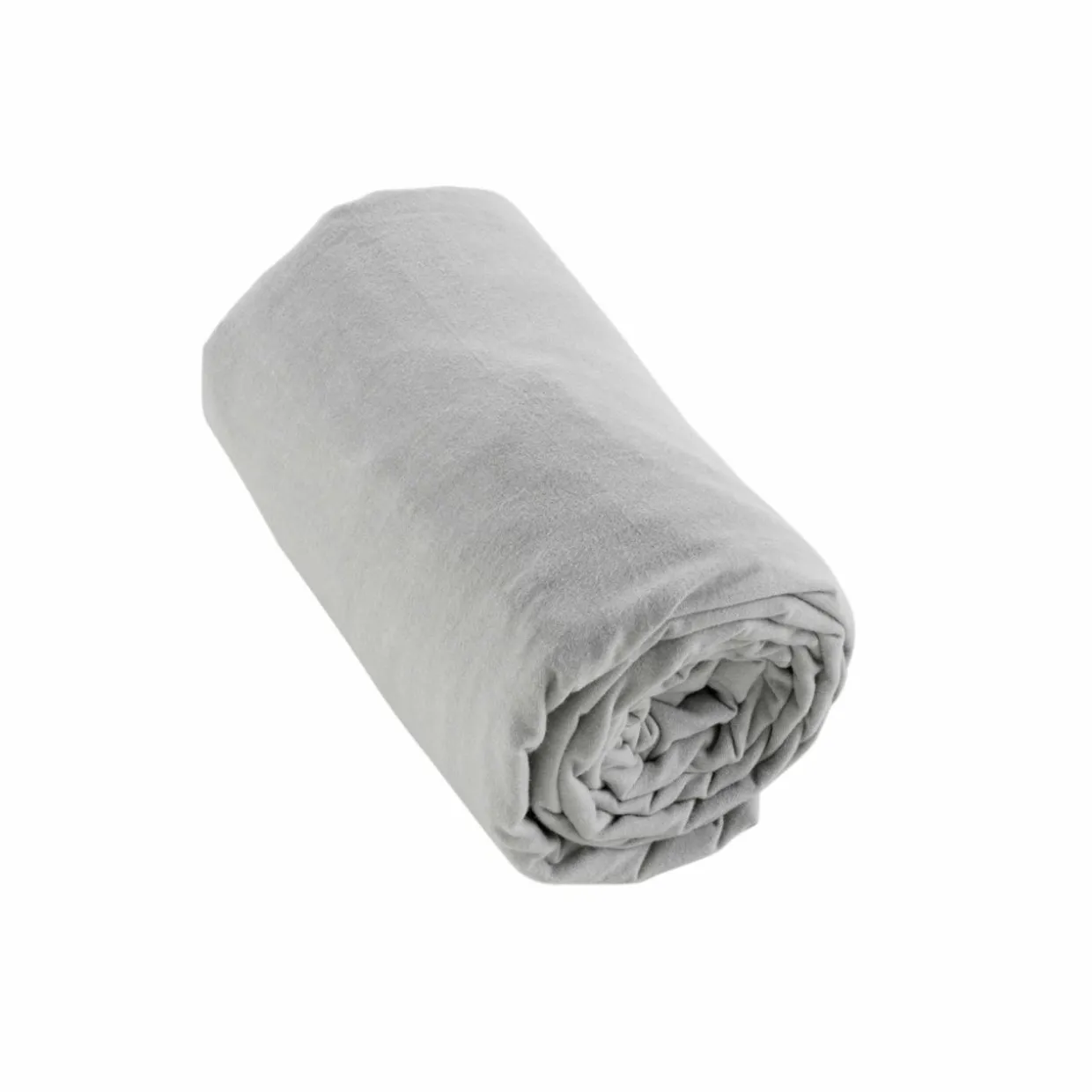 Drap housse flanelle de coton (180 x 200 cm) Théa Gris clair