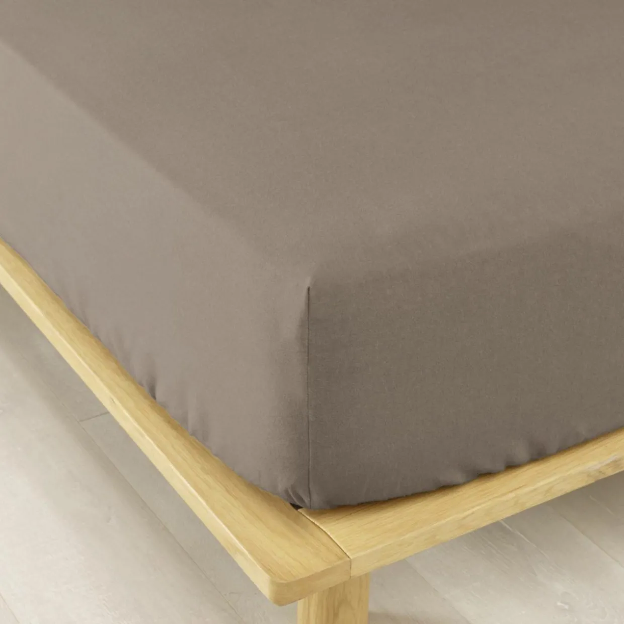 Drap housse flanelle de coton (140 x 190 cm) Nina Ficelle