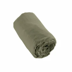 Drap housse flanelle de coton (90 x 190 cm) Nina Vert romarin