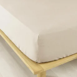 Drap housse flanelle de coton (90 x 200 cm) Nina Beige