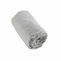 Drap housse flanelle de coton (90 x 200 cm) Nina Gris clair