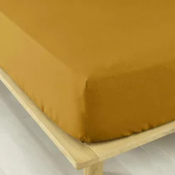 Drap housse flanelle de coton (140 x 200 cm) Nina Jaune ocre
