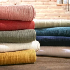 Drap housse gaze de coton (140 x 190 cm) Gaïa Ficelle