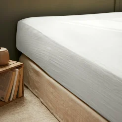 Drap housse gaze de coton (140 x 200 cm) Gaïa Gris nuage