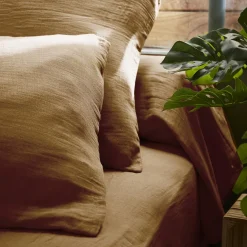 Drap housse gaze de coton (90 x 200 cm) Gaïa Camel