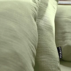 Drap housse gaze de coton (200 x 200 cm) Gaïa Vert tilleul