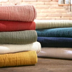 Drap housse gaze de coton (200 x 200 cm) Gaïa Vert tilleul