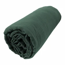 Drap housse gaze de coton (140 x 190 cm) Gaïa Vert sapin