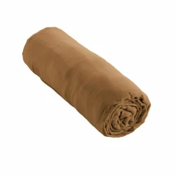 Drap housse gaze de coton (140 x 190 cm) Gaïa Camel