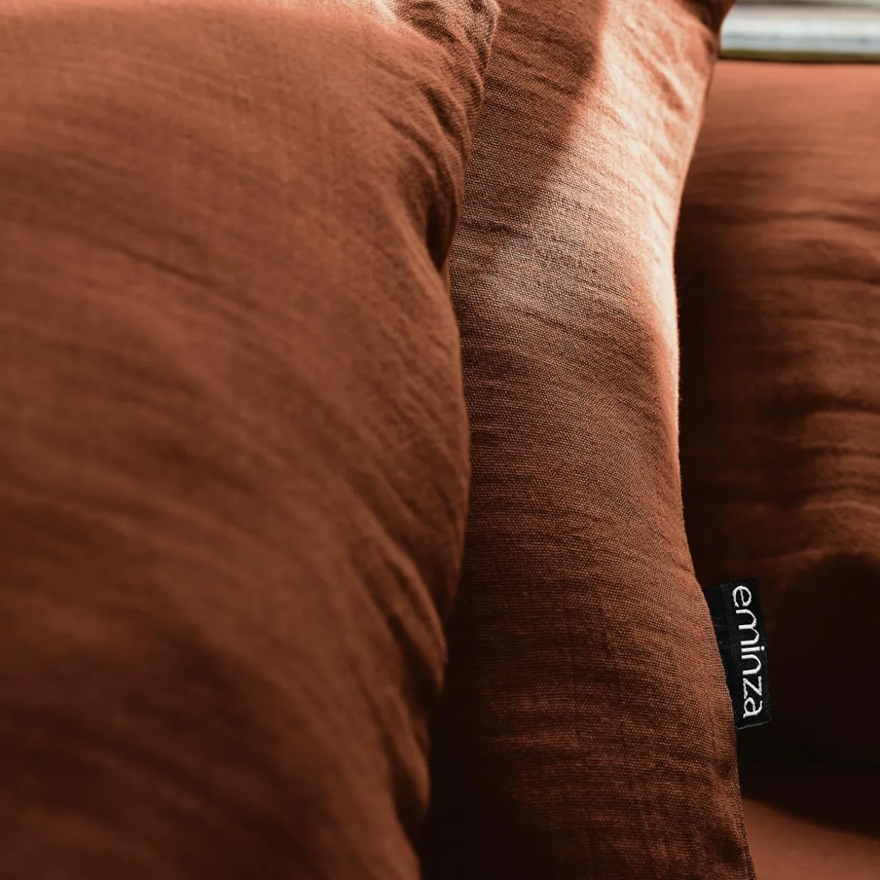 Drap housse gaze de coton (180 x 200 cm) Gaïa Terracotta