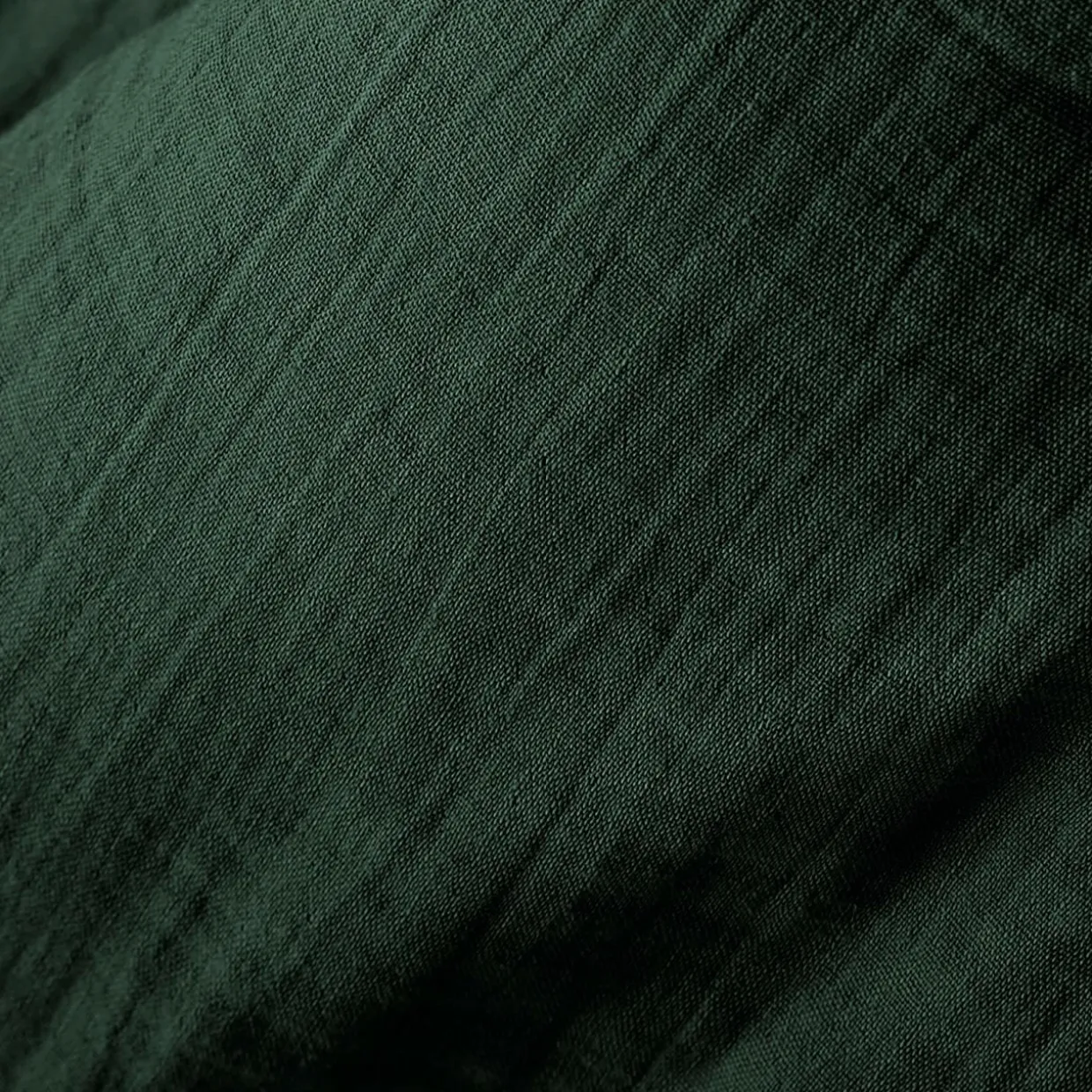 Drap housse gaze de coton (90 x 190 cm) Gaïa Vert Sapin