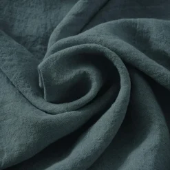 Drap housse lin lavé (160 x 200 cm) Louise Gris ardoise