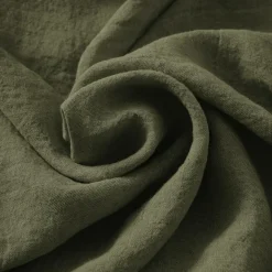 Drap housse lin lavé (180 x 200 cm) Louise Vert romarin