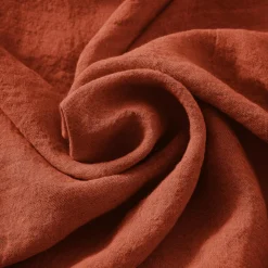 Drap housse lin lavé (180 x 200 cm) Louise Terracotta