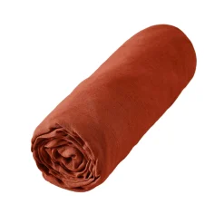 Drap housse lin lavé (180 x 200 cm) Louise Terracotta