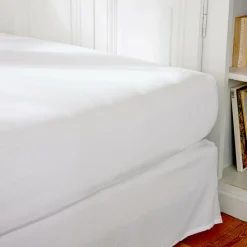 Drap housse percale de coton (140 x 200 cm) Cali Blanc