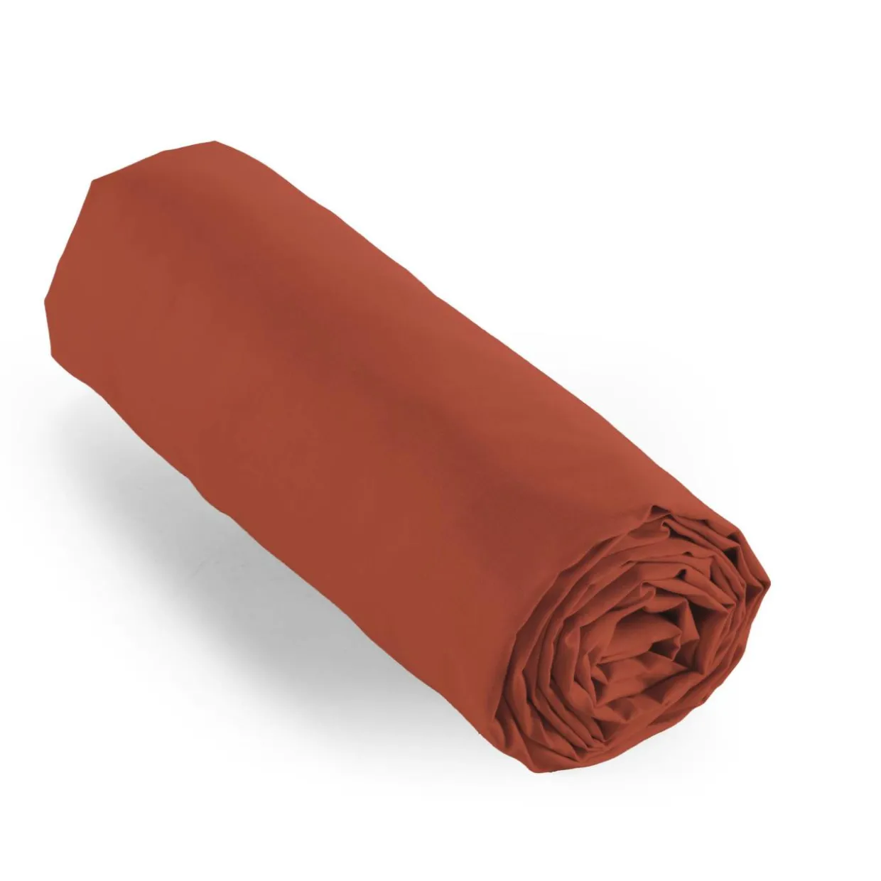 Drap housse percale de coton (90 x 200 cm) Cali Terracotta