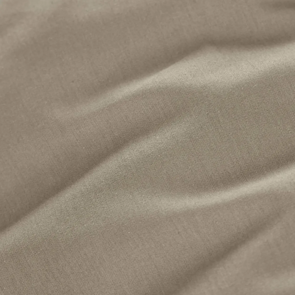 Drap housse percale de coton (90 x 190 cm) Cali Taupe