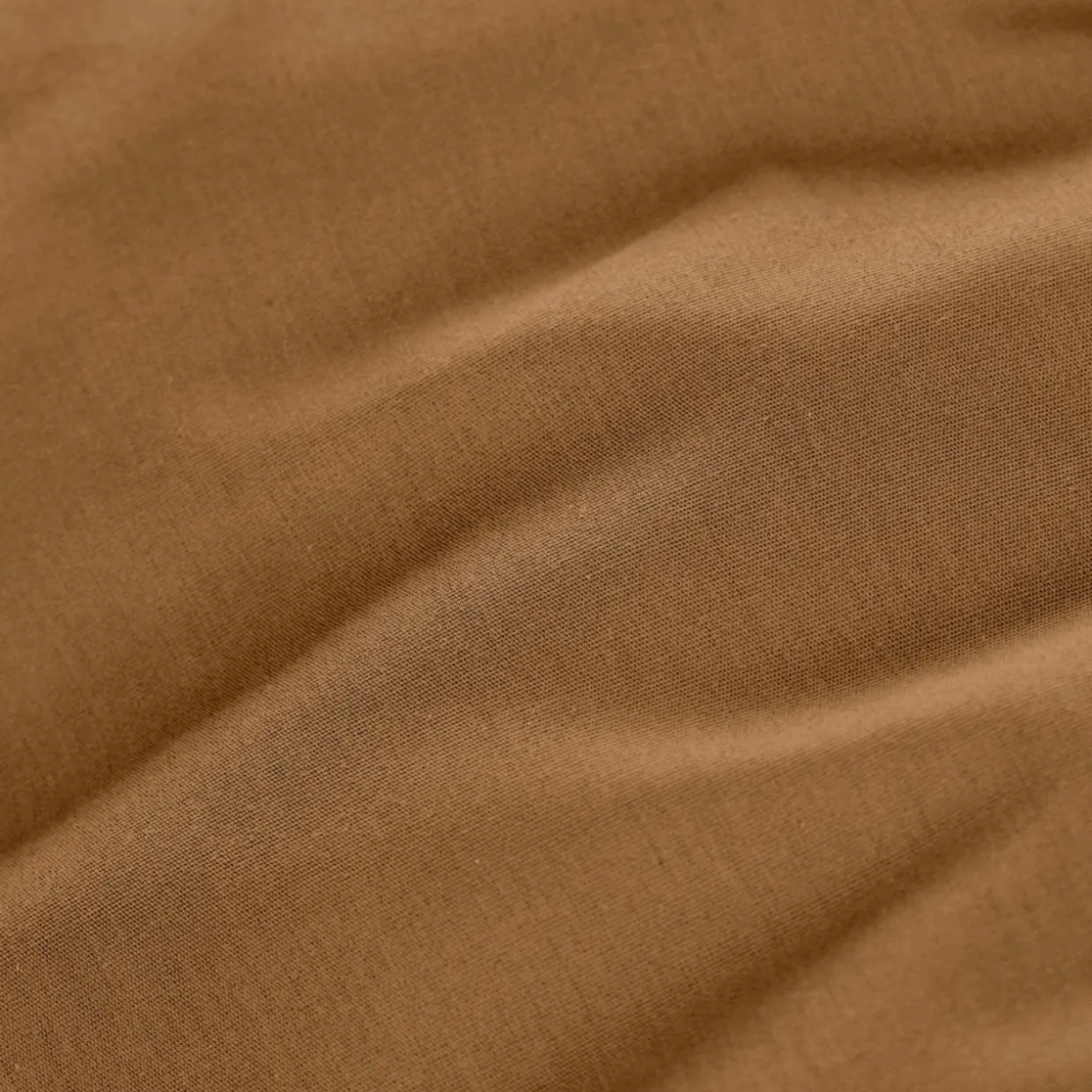 Drap housse percale de coton (90 x 200 cm) Cali Camel