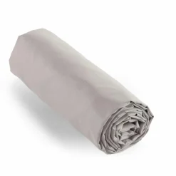 Drap housse percale de coton (140 x 190 cm) Cali Gris clair