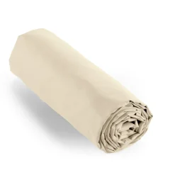 Drap housse percale de coton (200 x 200 cm) Cali Beige