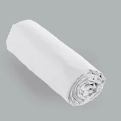 Drap housse percale de coton (140 x 190 cm) Cali Blanc