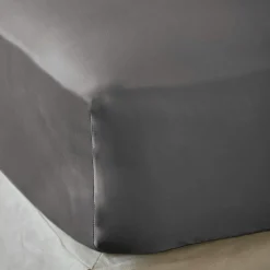 Drap housse satin de bambou (140 x 200 cm) Sienna Gris granit