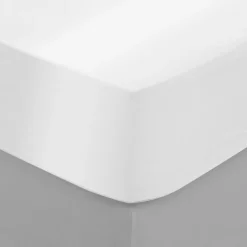 Drap housse satin de coton (140 x 190 cm) Lydia Blanc