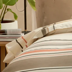 Drap plat coton lavé (240 x 310 cm) Hugo Corail