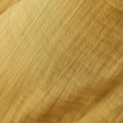 Drap plat gaze de coton (270 x 300 cm) Gaïa Jaune safran
