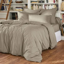 Drap plat percale de coton (240 x 300 cm) Cali Taupe