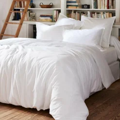 Drap plat percale de coton (180 x 290 cm) Cali Blanc