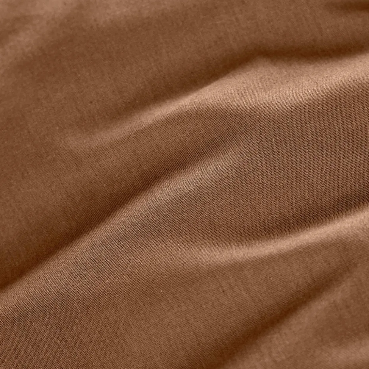 Drap plat percale de coton (180 x 290 cm) Cali Marron chocolat