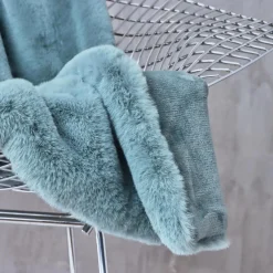 Édredon fausse fourrure (90 x 220 cm) Finn Bleu