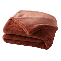 Édredon fausse fourrure (90 x 220 cm) Finn Terracotta