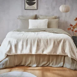 Édredon fausse fourrure (90 x 220 cm) Finn Blanc