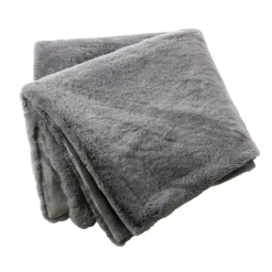 Édredon fausse fourrure (90 x 220 cm) Finn Gris anthracite