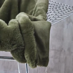 Édredon fausse fourrure (90 x 220 cm) Finn Vert kaki