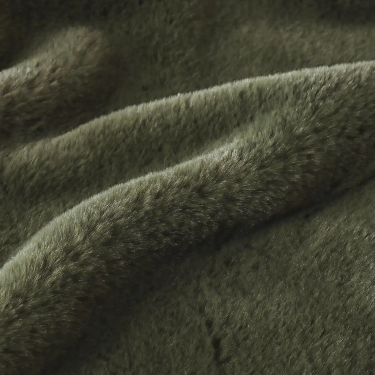 Édredon fausse fourrure (90 x 220 cm) Finn Vert kaki